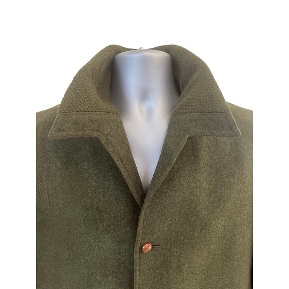 Weyrer Austria 'Ravit Modell' Wool Military Leather Patches Coat Jacket Green L - Picture 5 of 16